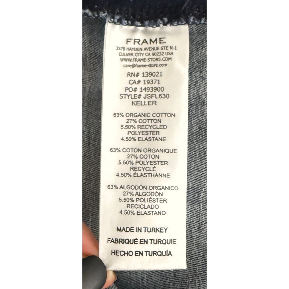 FRAME Womens Jet Set Flare Jeans Keller Dark Wash High Rise Pull On Stretch 2 - Picture 9 of 10